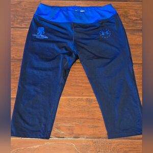 Under Armour Heat Gear Blue Wounded Warrior Freedom Collection Crop Leggings Med